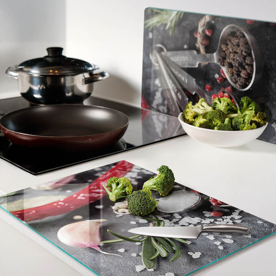 Glass Countertop Protection Plate Tempered Glass Herbs Spices 2x40x52 Cm