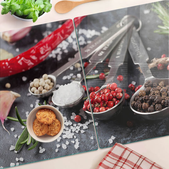Glass Countertop Protection Plate Tempered Glass Herbs Spices 2x40x52 Cm