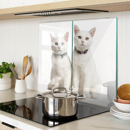 Schneidebrett Schutzplatte Für Küchenarbeitsplatte Aus Gehärtetem Glas Mit Weißen Katzen 2x30x52 Cm Schneidebrett Schutzplatte Für Küchenarbeitsplatte Aus Gehärtetem Glas Mit Weißen Katzen 2x30x52 Cm