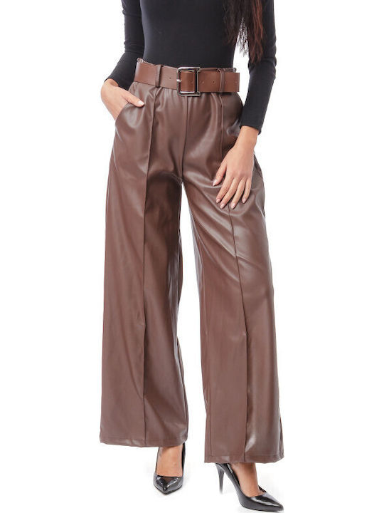 Silia D Damen Hosen Braun Matt Pantaloona Mit Gummiband