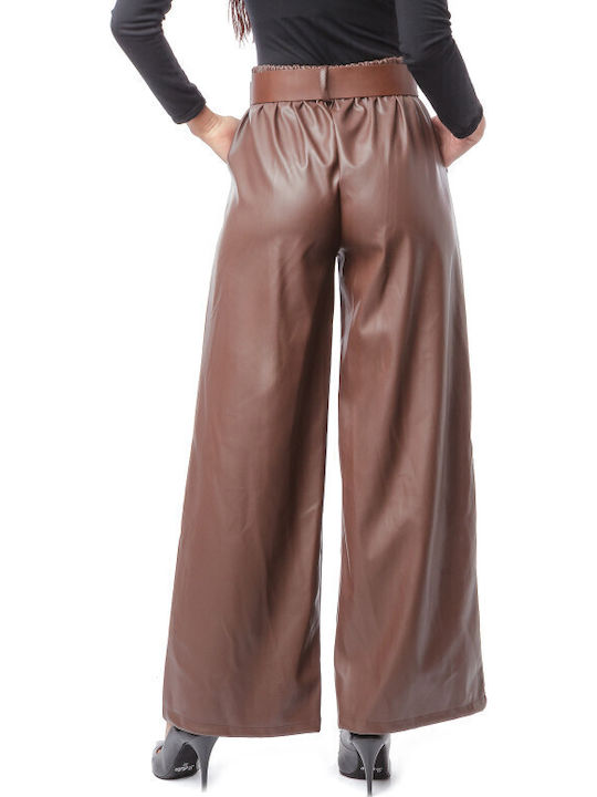 Silia D Damen Hosen Braun Matt Pantaloona Mit Gummiband