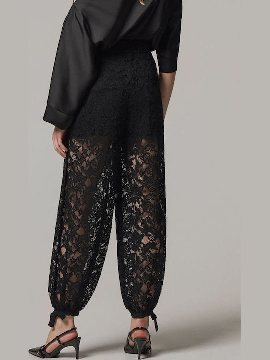 Damen Stoff Hose Black
