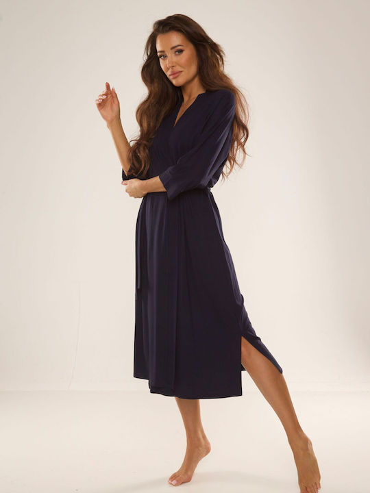 De Lafense Winter Women's Robe Blue