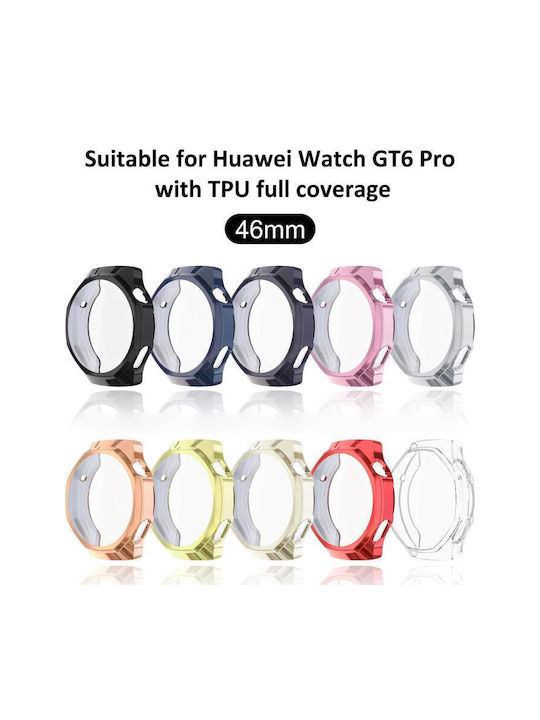 Силиконов Калъф със Стъкло в Червен цвят за Huawei Watch GT 6 Pro 46мм