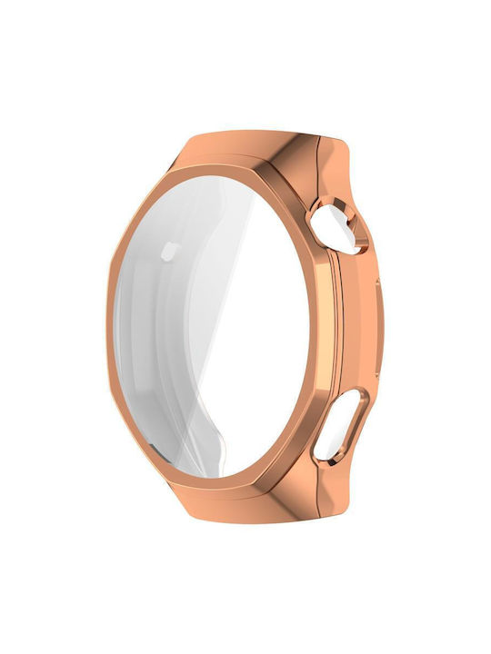 Silicone Case with Glass in Rose Gold color for Huawei Watch GT 6 Pro
