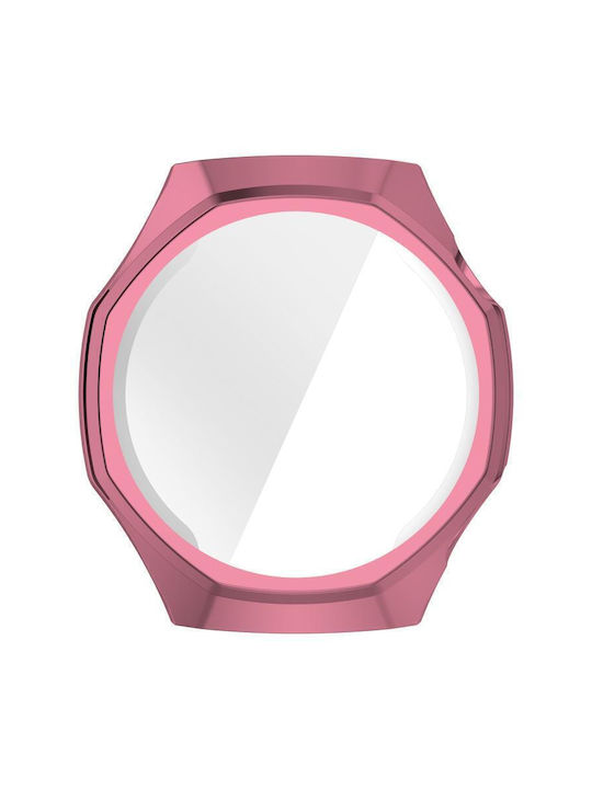 Silikonhülle mit Glas in Rosa Farbe für Huawei Watch GT 6 Pro