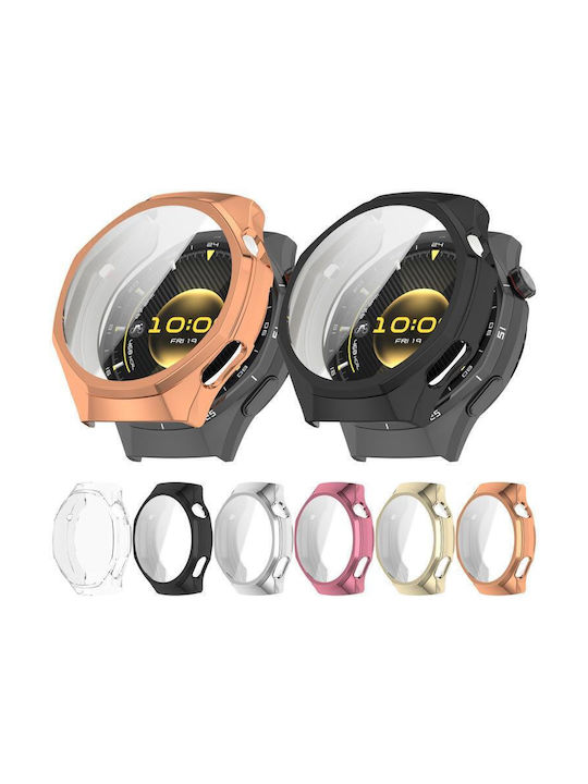 Silicone Case with Glass in Rose Gold color for Huawei Watch GT 6 Pro
