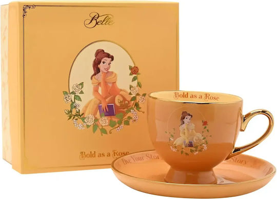 Керамична Чаша За Чай С Чинийка Disney Princess Belle Tea Cup + Saucer 200ml Di2365