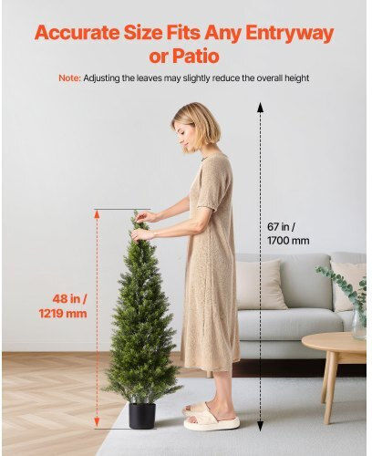 Vevor Decorative Thuja Trees Vevor 2 Pieces 1219mm Ideal For Indoor & Outdoor Spaces Xsrgxjs48ycxnm7y5001v0
