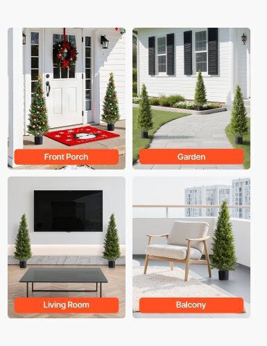 Vevor Decorative Thuja Trees Vevor 2 Pieces 1219mm Ideal For Indoor & Outdoor Spaces Xsrgxjs48ycxnm7y5001v0