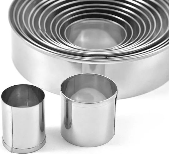 Set 14 Matrițe De Tăiat Aluat Zola Circulare Diverse Mărimi 2.5-11.5 Cm Oțel Inoxidabil Argintiu