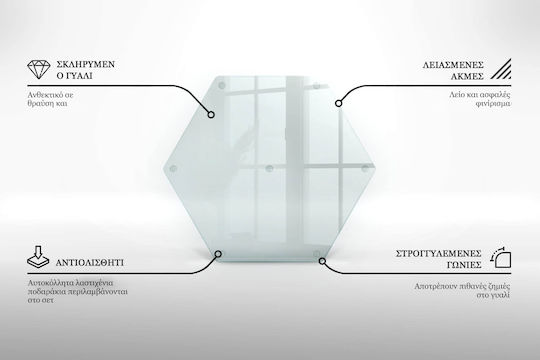 Tăviță Hexagonală Transparentă Din Sticlă Pentru Tăiat Multifuncțională Din Sticlă Securizată H40