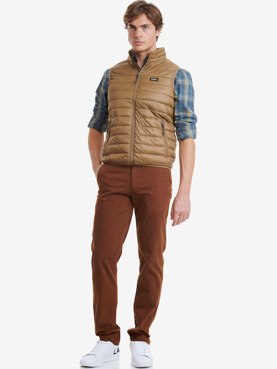 Sleeveless Jacket Puffer Gold Brown