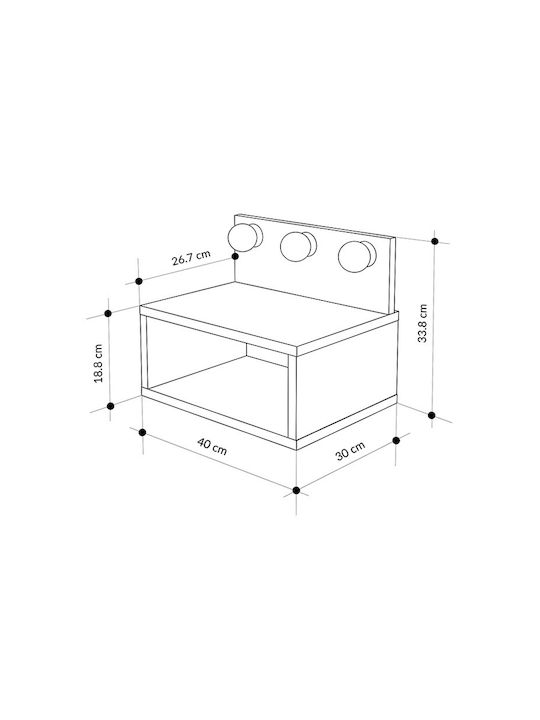 Bedside Table Treo Wooden White 40x30x33.8cm GP037-0283 1