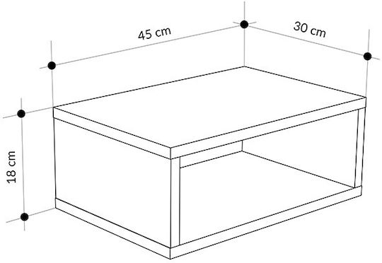 Комод Brik Дървен Кафяв 45x30x18см