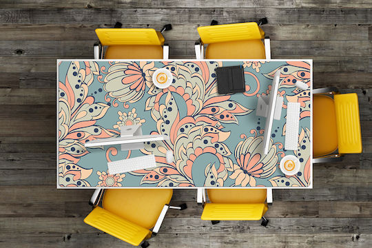 Tulup Schreibtischunterlagen Vinyl Schutz Oberfläche Blumen Märchen 90x45 cm