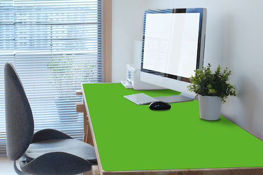 Decorative Desk Surface Pad Monochrome Yellow-Green 90x45 Cm