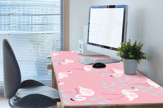 Desk Pad Keyboard Mouse Organization Flamingo 90x45 Cm