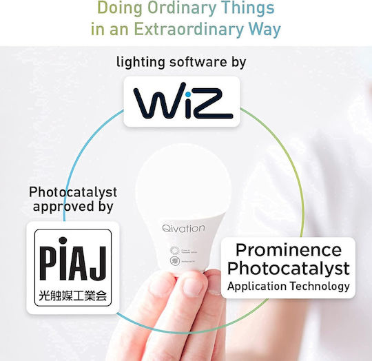 Qivation Smart Bulb LED 8W for Socket E27 and Shape A60 RGB
