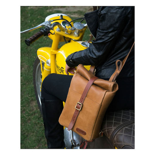 Trip Machine Mini Backpack Saddlebag Motorcycle Case 3.3 Liter Vintage Tan