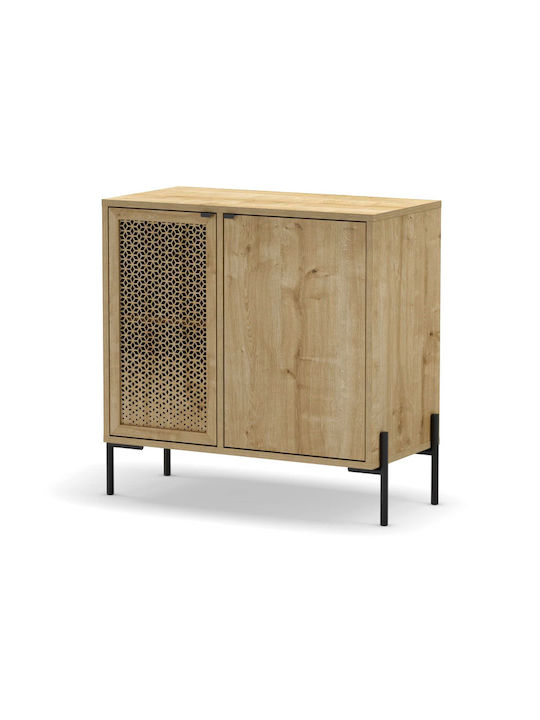 Sideboard Naive made of Wood & Metal Sapphire Oak 80x40x80cm