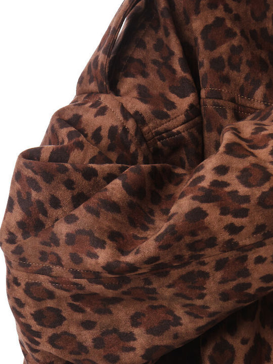 Women's Lifestyle Suede Jacket for Winter Brown