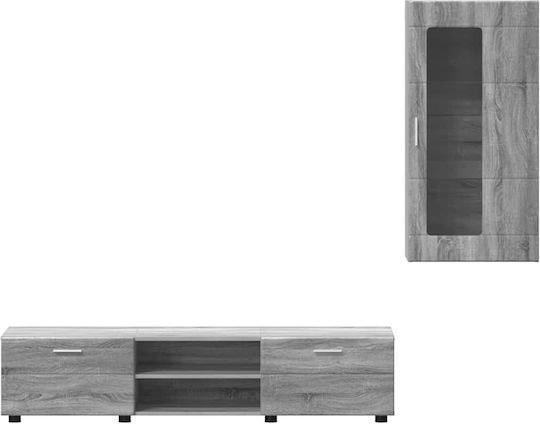 Wohnzimmer TV-Einheit Grau Σονομα M150xB39xH30cm