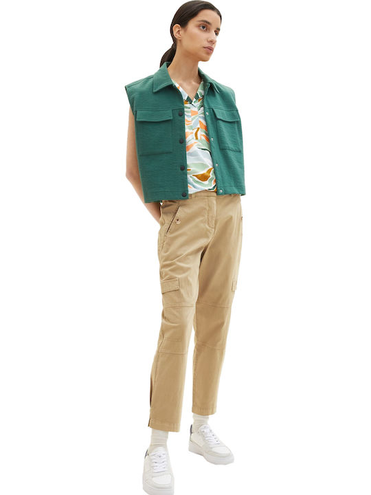 Women's Summer Blouse Sleeveless with V Neckline Multicolour