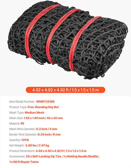 Vevor Nets for Hay 150x150x150cm