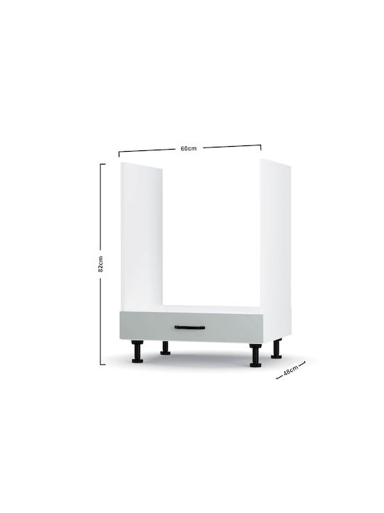 Modest Lower Oven Cabinet Gray 60x48x82cm