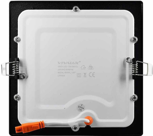 Vivalux Square Recessed LED Panel 12W with Natural White Light 4000K