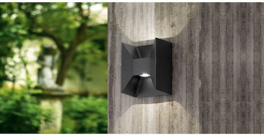 Eglo Morino Wall-Mounted Outdoor Ceiling Light LED IP44 5W with Warm White Light Double Beam 14x18εκ.