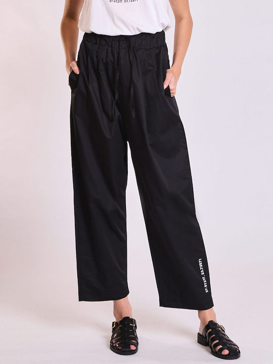 Collectiva Noir Women's Fabric Trousers Black