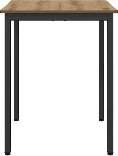 Artisan Dining Room Table Wooden with Metal Frame 60x60x75cm