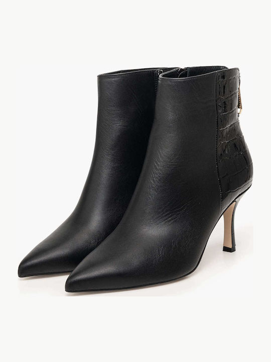 Ghete Dama De Piele Ankle Boots Negru