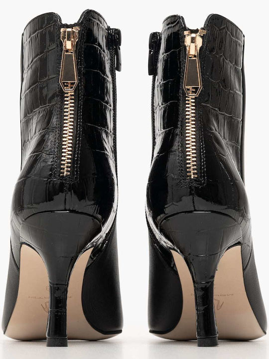 Ghete Dama De Piele Ankle Boots Negru