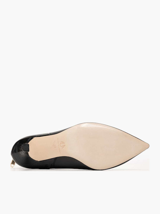 Ghete Dama De Piele Ankle Boots Negru