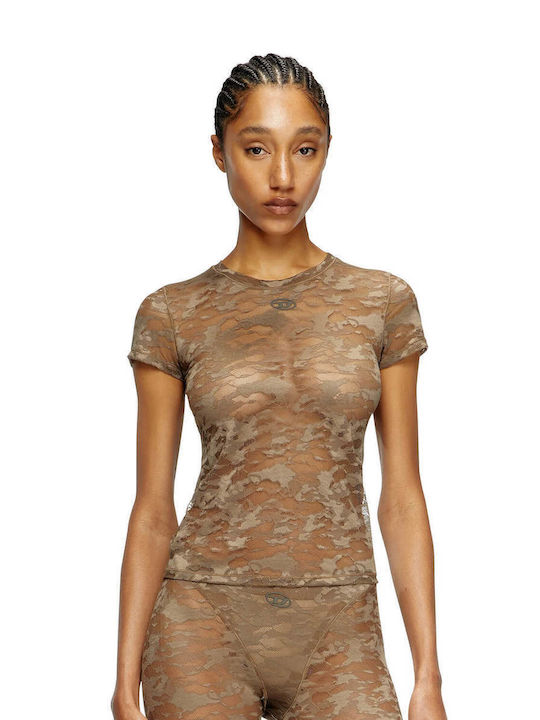 Women's Blouse Short Sleeve Beige