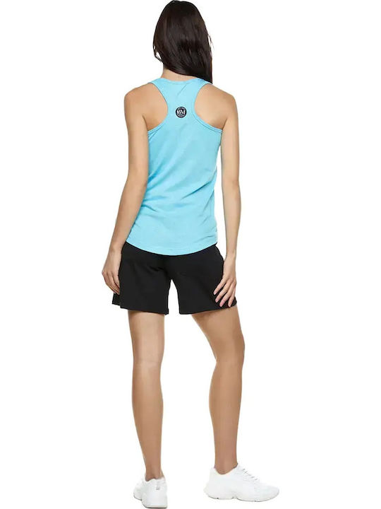 Damen Sport Ärmellose Türkis Bluse