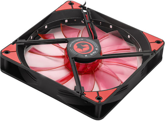 Marvo Gehäuselüfter 140mm (200rpm / 55cfm) mit Roter LED-Farbe Rot