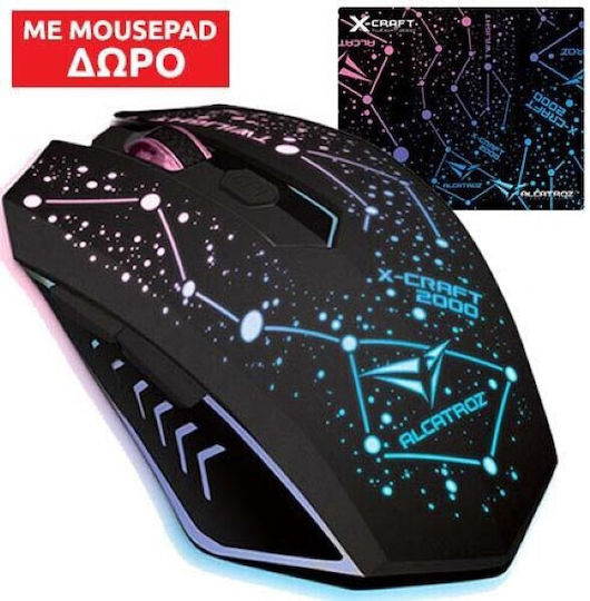 Alcatroz X-Craft Twilight 2000 RGB Gaming Ποντίκι 3200 DPI Μαύρο
