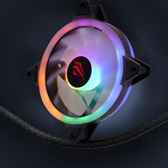 Havit F2089 Case Fan 120mm 1200rpm 28.8cfm with RGB Lighting and 4-Pin Molex Connection