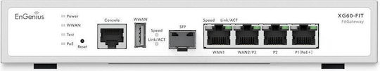 EnGenius FitGateway6 4G 1SFP Gestionat PoE+ Switch cu 4 Porturi Gigabit (1Gbps) Ethernet și 1 Port SFP
