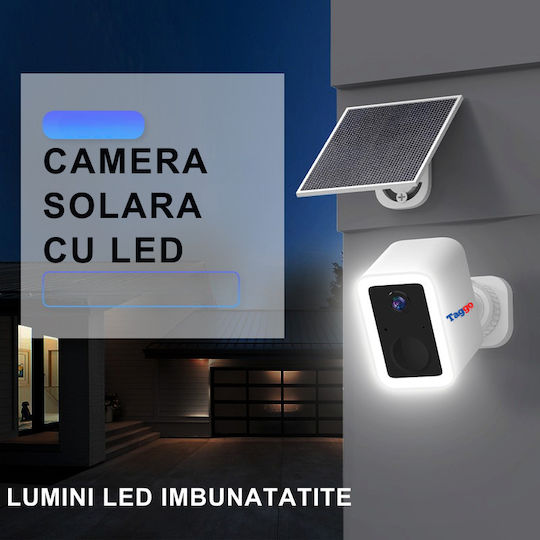 Taggo TAG554-SOLAR-WIFI-3MP Cameră De Supraveghere IP Wi-Fi Full HD+ 3MP Rezistentă La Apă Cu Baterie Și Comunicare Bidirecțională