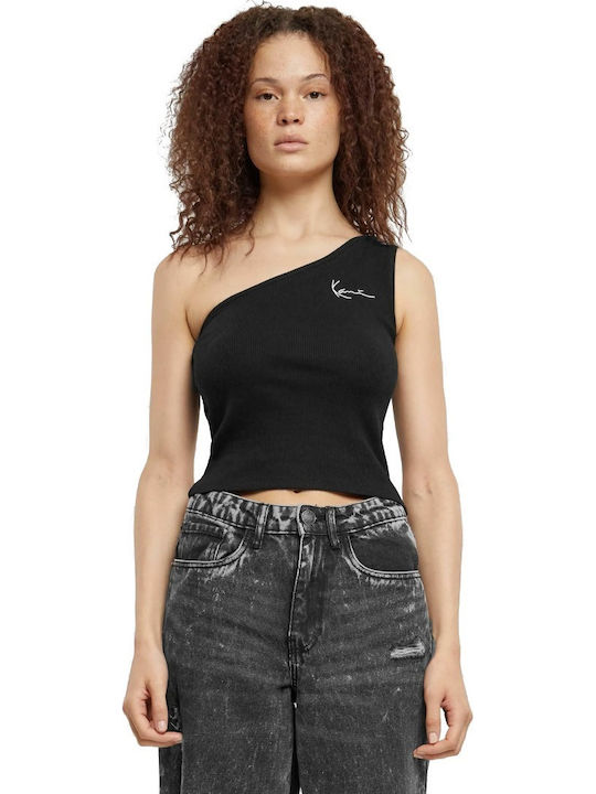 Γυναικεία Καλοκαιρινή Μπλούζα Βαμβακερή Off-Shoulder με έναν Ώμο Μαύρη