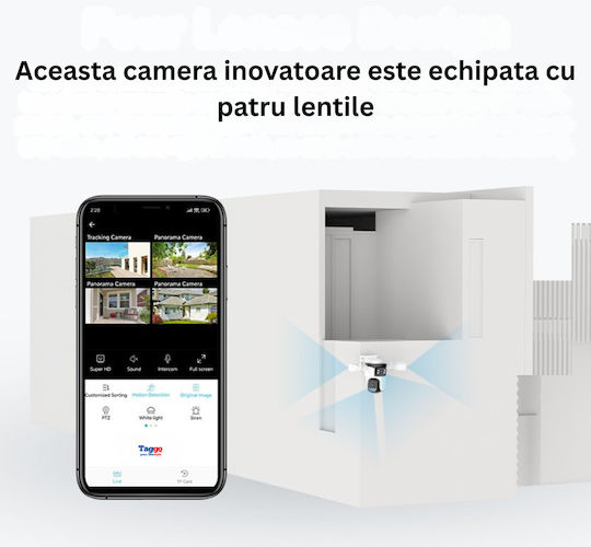 Taggo TAG621-WIFI-12MP Cameră de Supraveghere IP Wi-Fi cu Comunicare Bidirecțională