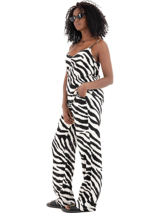 Easy Joy Women's Blouse Animal Print White