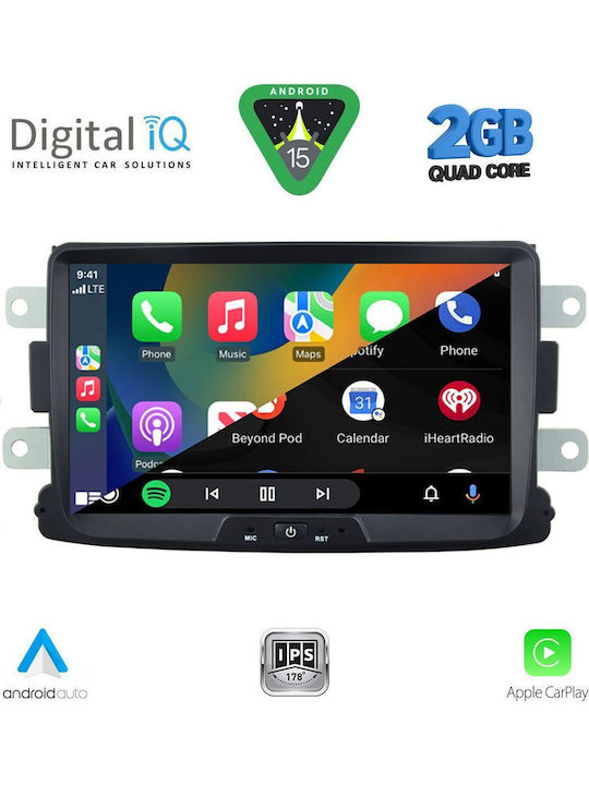 Digital IQ Auto-Audiosystem für Renault Erfassen 2012 (Bluetooth/USB/WiFi/GPS/Apple-Carplay/Android-Auto) mit Touchscreen 8"