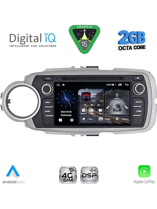 Digital IQ Car Audio System for Toyota Yaris 2011-2020 (Bluetooth/USB/WiFi/GPS/Apple-Carplay/Android-Auto) with Touch Screen 7"