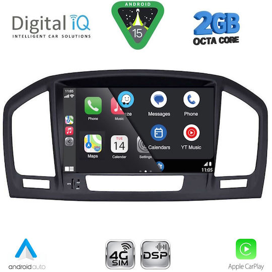 Digital IQ Ηχοσύστημα Αυτοκινήτου για Opel Insignia 2008-2013 (Bluetooth/USB/WiFi/GPS/Apple-Carplay/Android-Auto) με Οθόνη Αφής 8"
